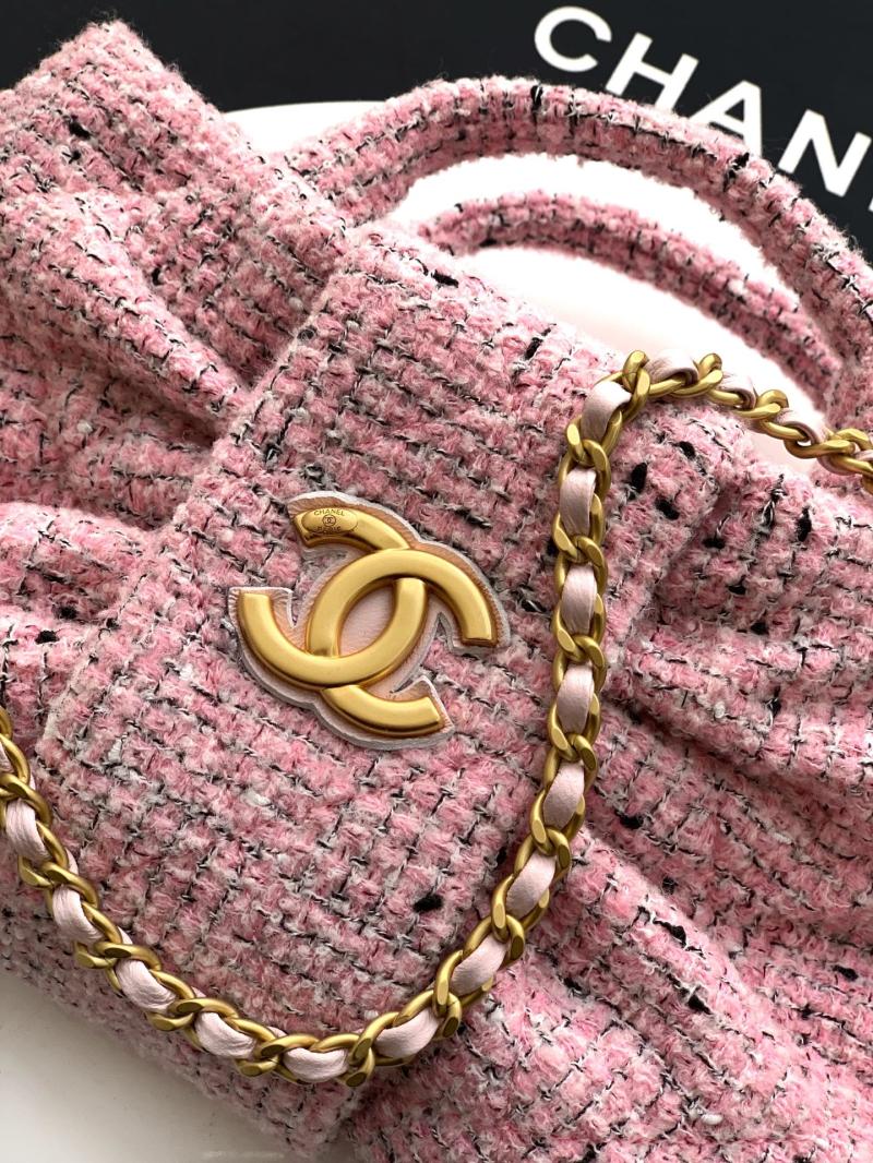 Chanel Mini Tweed Bow Bag Pink AS5849