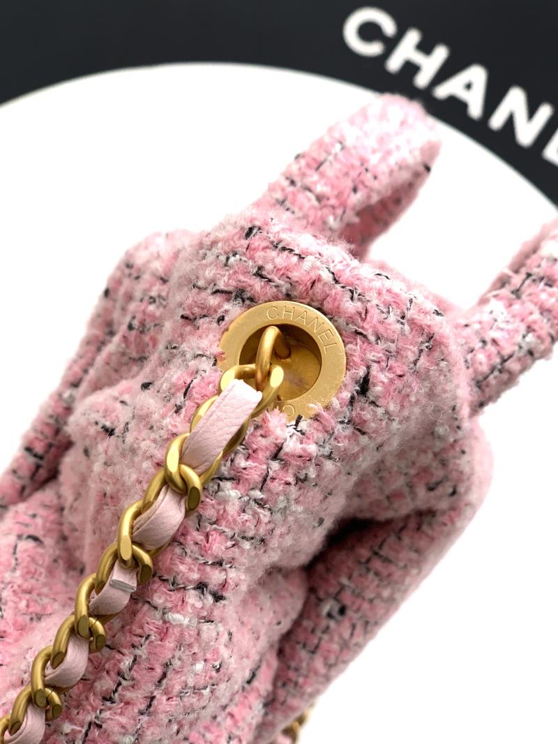 Chanel Mini Tweed Bow Bag Pink AS5849