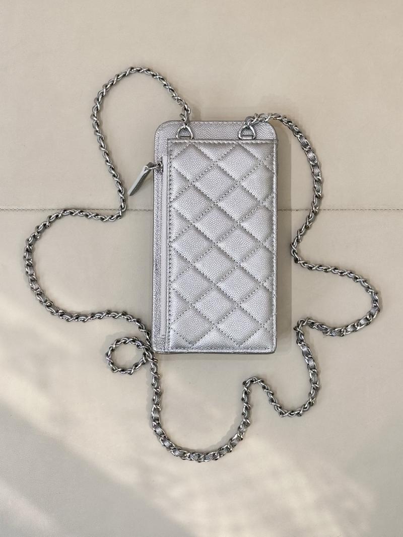 Chanel Phone Bag Silver AP0990