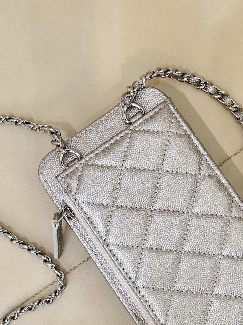 Chanel Phone Bag Silver AP0990