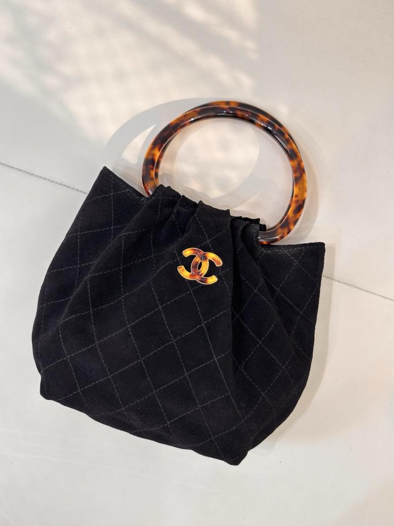 Chanel Suede Small Hobo Bag Black AS6022