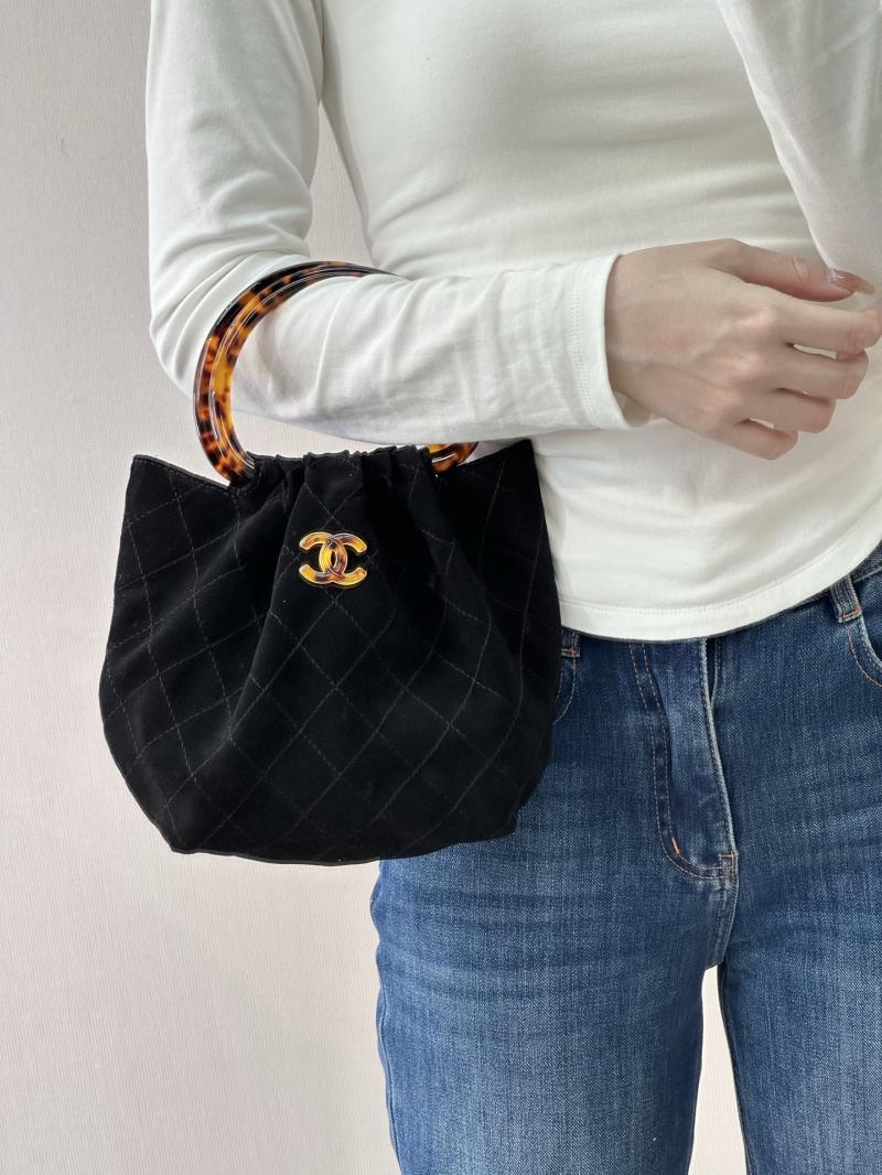 Chanel Suede Small Hobo Bag Black AS6022