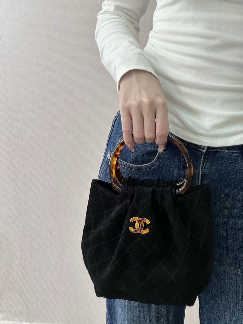 Chanel Suede Small Hobo Bag Black AS6022