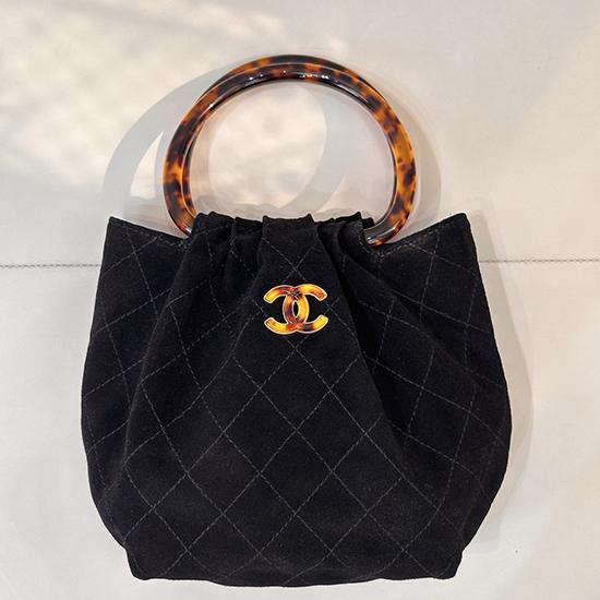 Chanel Suede Small Hobo Bag Black AS6022