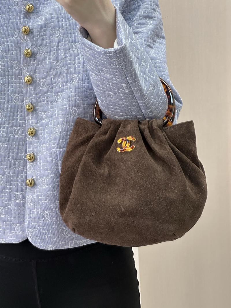 Chanel Suede Small Hobo Bag Brown AS6022