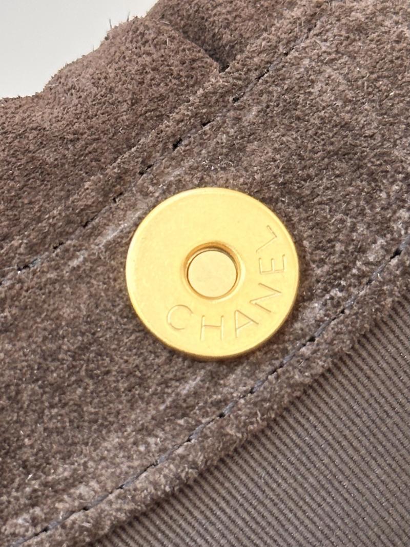 Chanel Suede Small Hobo Bag Brown AS6022