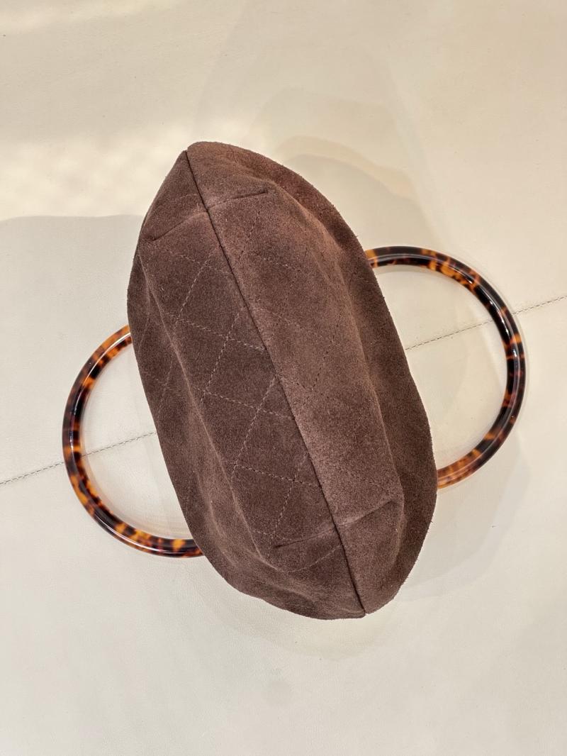 Chanel Suede Small Hobo Bag Brown AS6022