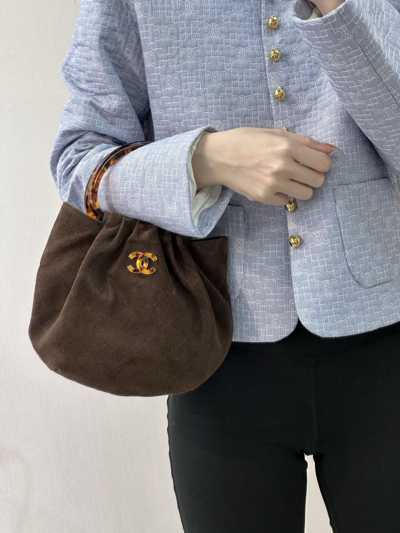 Chanel Suede Small Hobo Bag Brown AS6022