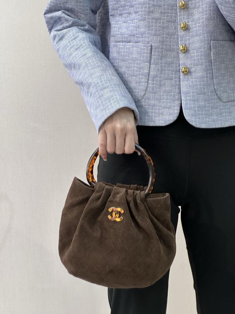 Chanel Suede Small Hobo Bag Brown AS6022