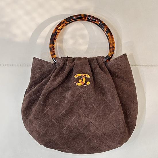 Chanel Suede Small Hobo Bag Brown AS6022