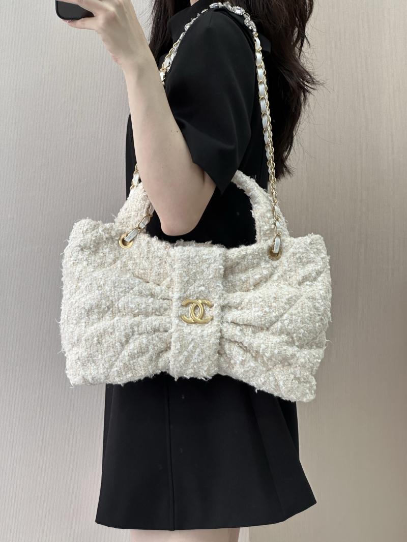 Chanel Tweed Bow bag Beige AS5851