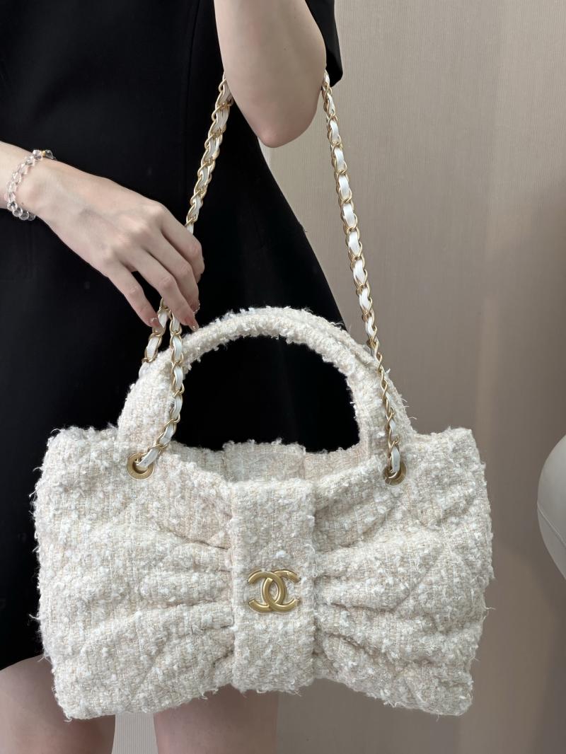 Chanel Tweed Bow bag Beige AS5851