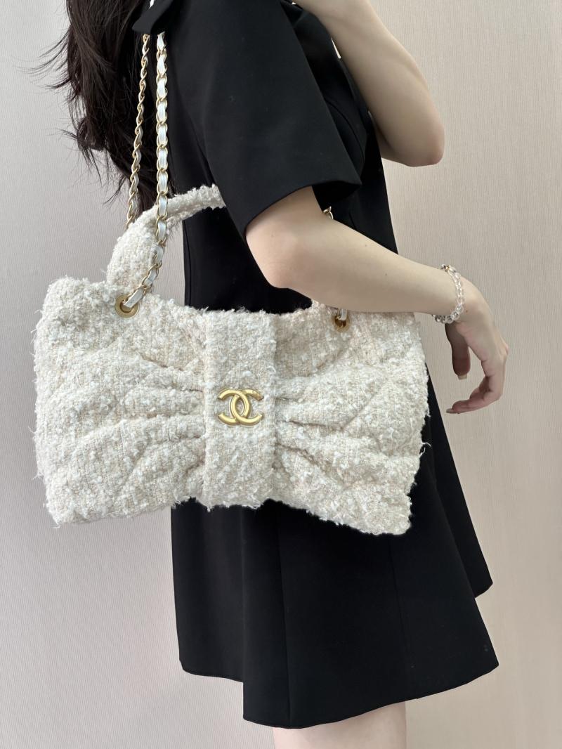 Chanel Tweed Bow bag Beige AS5851