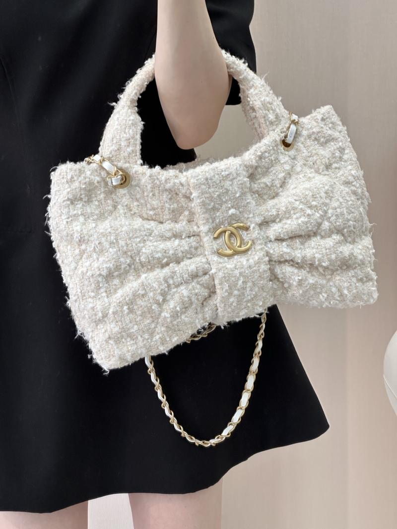 Chanel Tweed Bow bag Beige AS5851