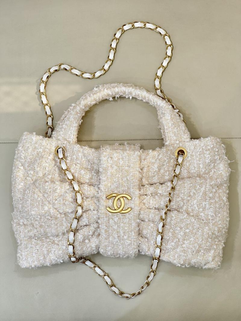 Chanel Tweed Bow bag Beige AS5851