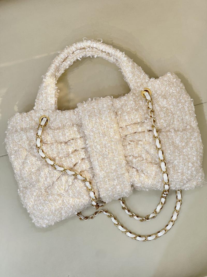 Chanel Tweed Bow bag Beige AS5851