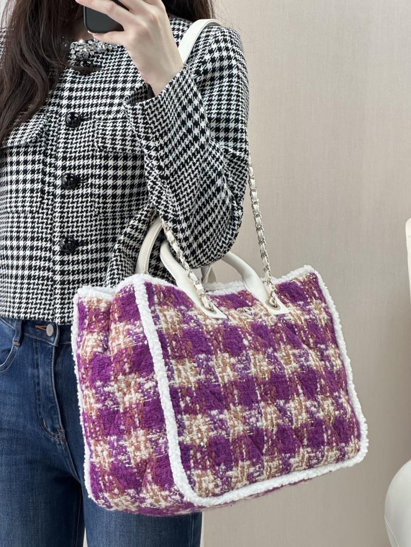 Chanel Tweed Shopping Bag Pink AS5689
