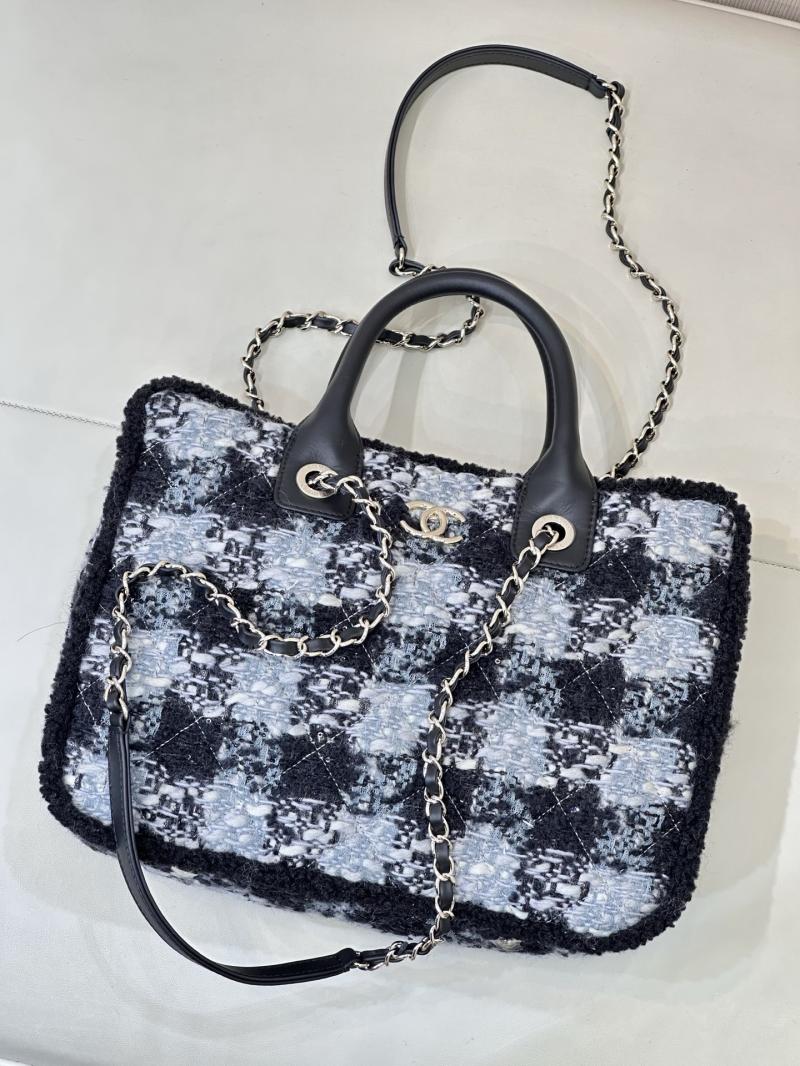 Chanel Tweed Small Tote Black AS5688