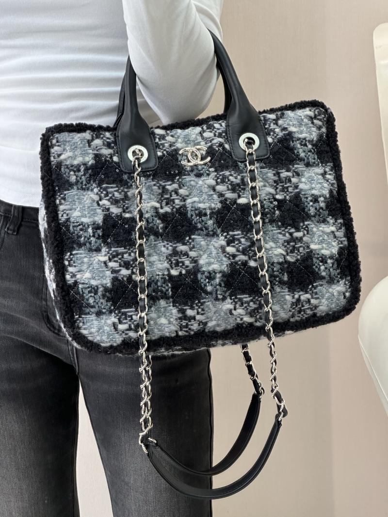 Chanel Tweed Small Tote Black AS5688