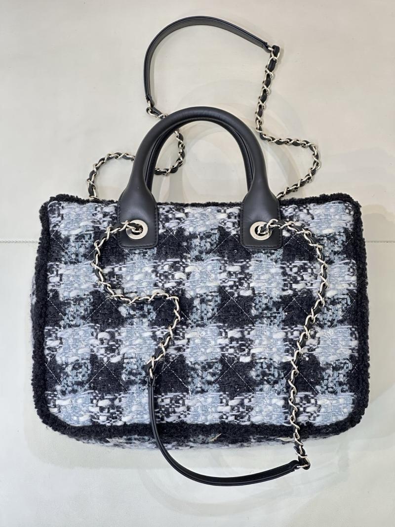 Chanel Tweed Small Tote Black AS5688