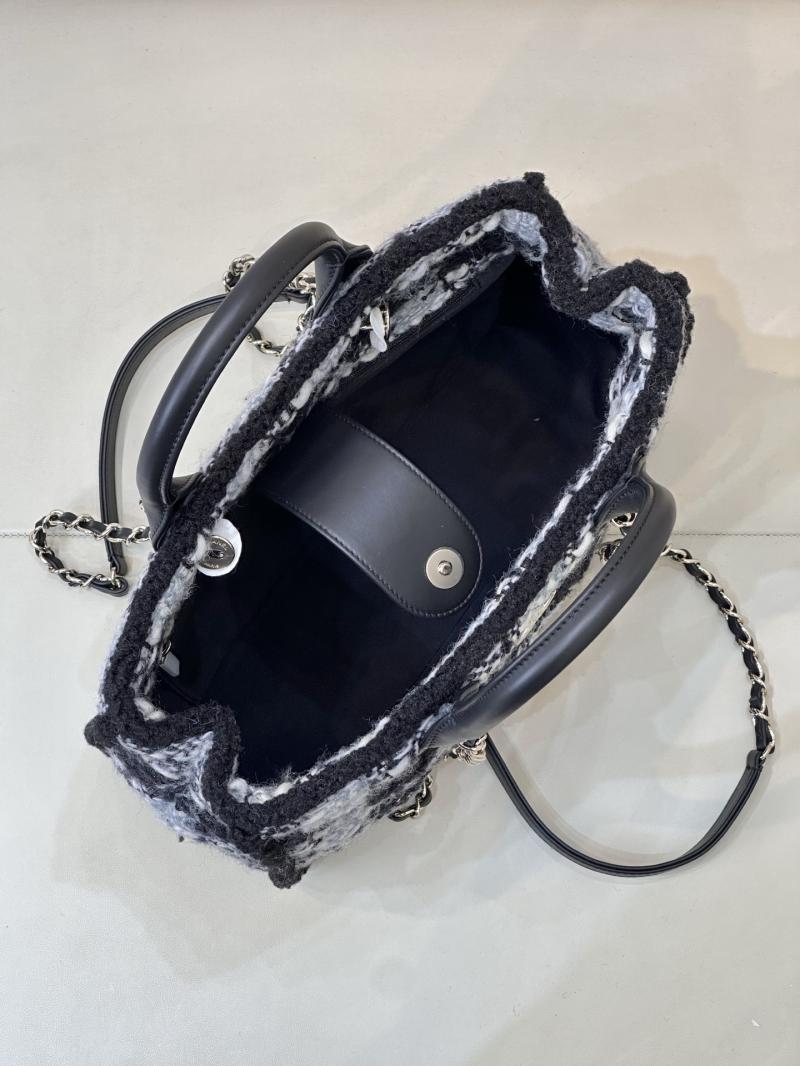 Chanel Tweed Small Tote Black AS5688