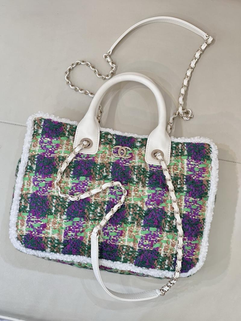 Chanel Tweed Small Tote Green AS5688