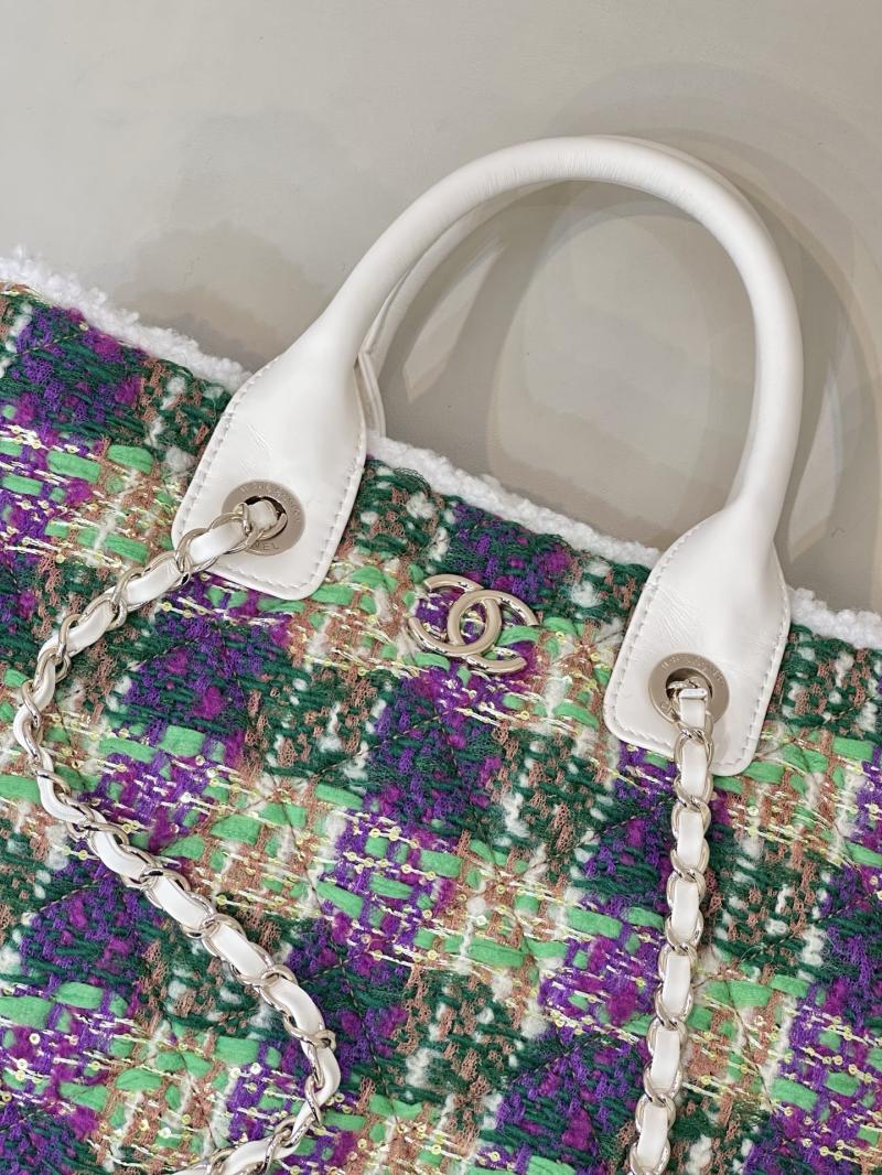 Chanel Tweed Small Tote Green AS5688