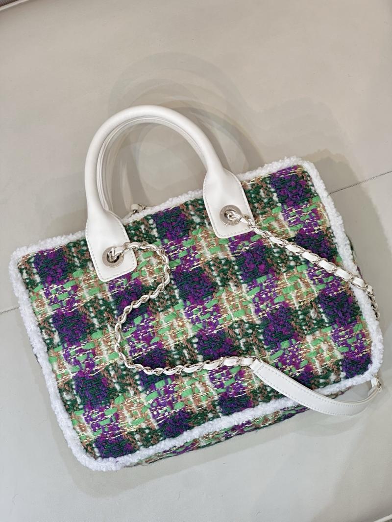Chanel Tweed Small Tote Green AS5688