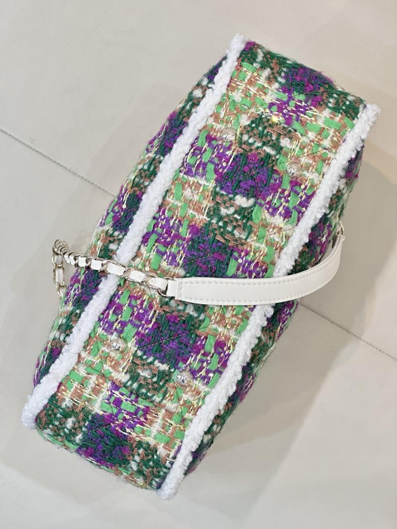 Chanel Tweed Small Tote Green AS5688