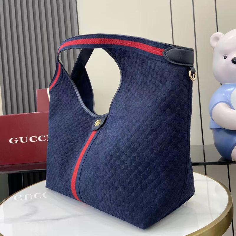 Gucci Suede Giglio Large Tote bag Blue 853971