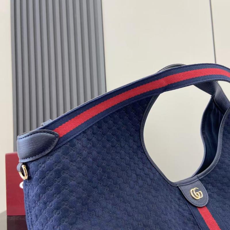 Gucci Suede Giglio Large Tote bag Blue 853971
