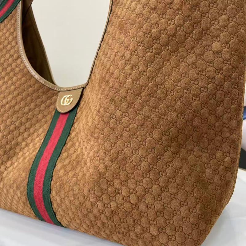 Gucci Suede Giglio Large Tote bag Brown 853971