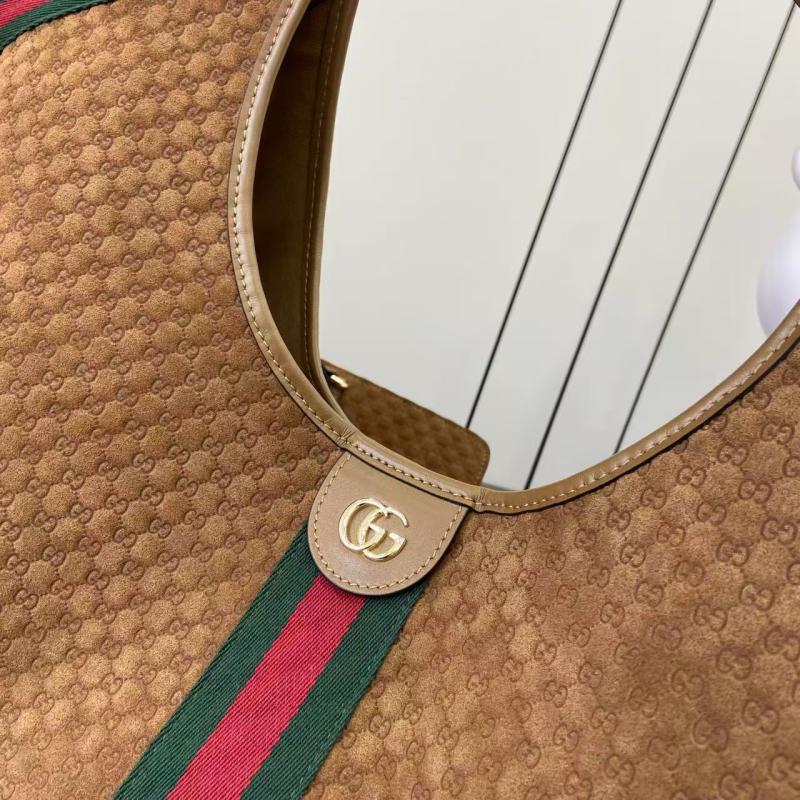 Gucci Suede Giglio Large Tote bag Brown 853971