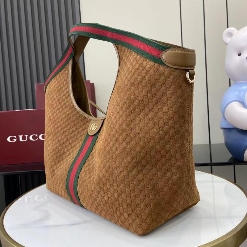 Gucci Suede Giglio Large Tote bag Brown 853971