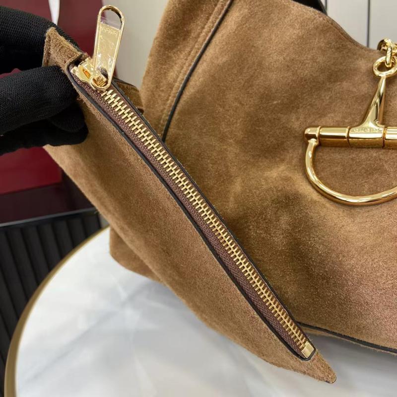 Gucci Suede Softbit maxi shoulder bag Brown ‎837466