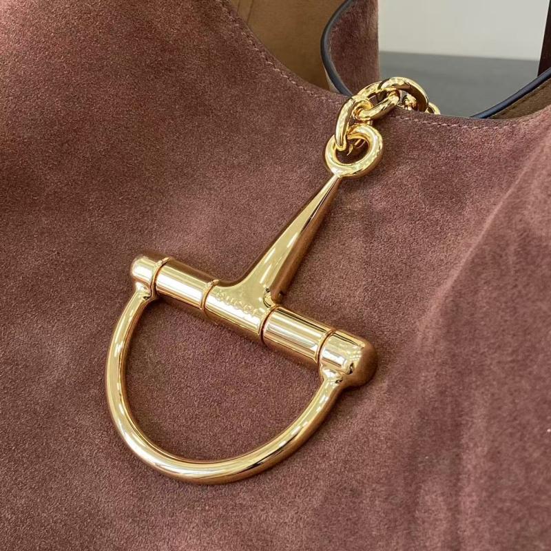 Gucci Suede Softbit maxi shoulder bag Dark Brown ‎837466