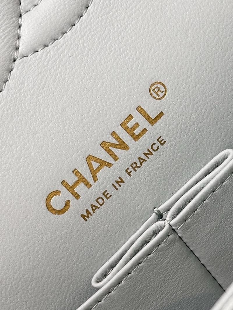 Medium Chanel Grained Calfskin Flap Bag Light Blue A01112