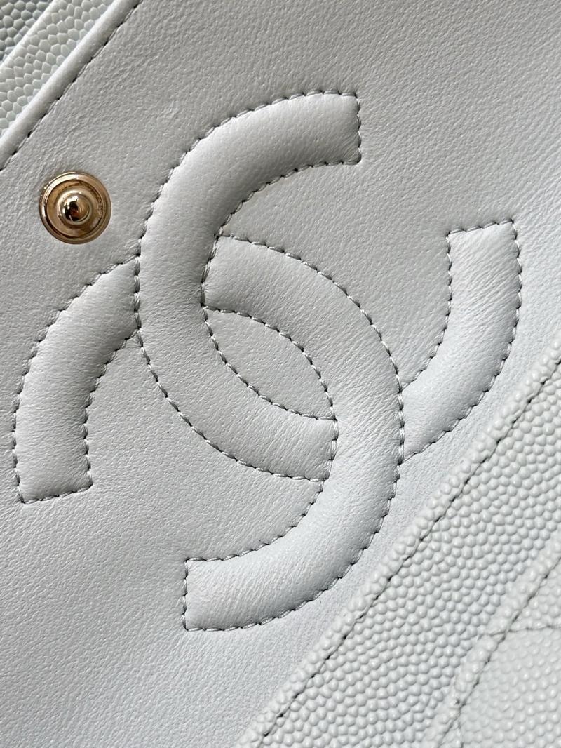 Medium Chanel Grained Calfskin Flap Bag Light Blue A01112