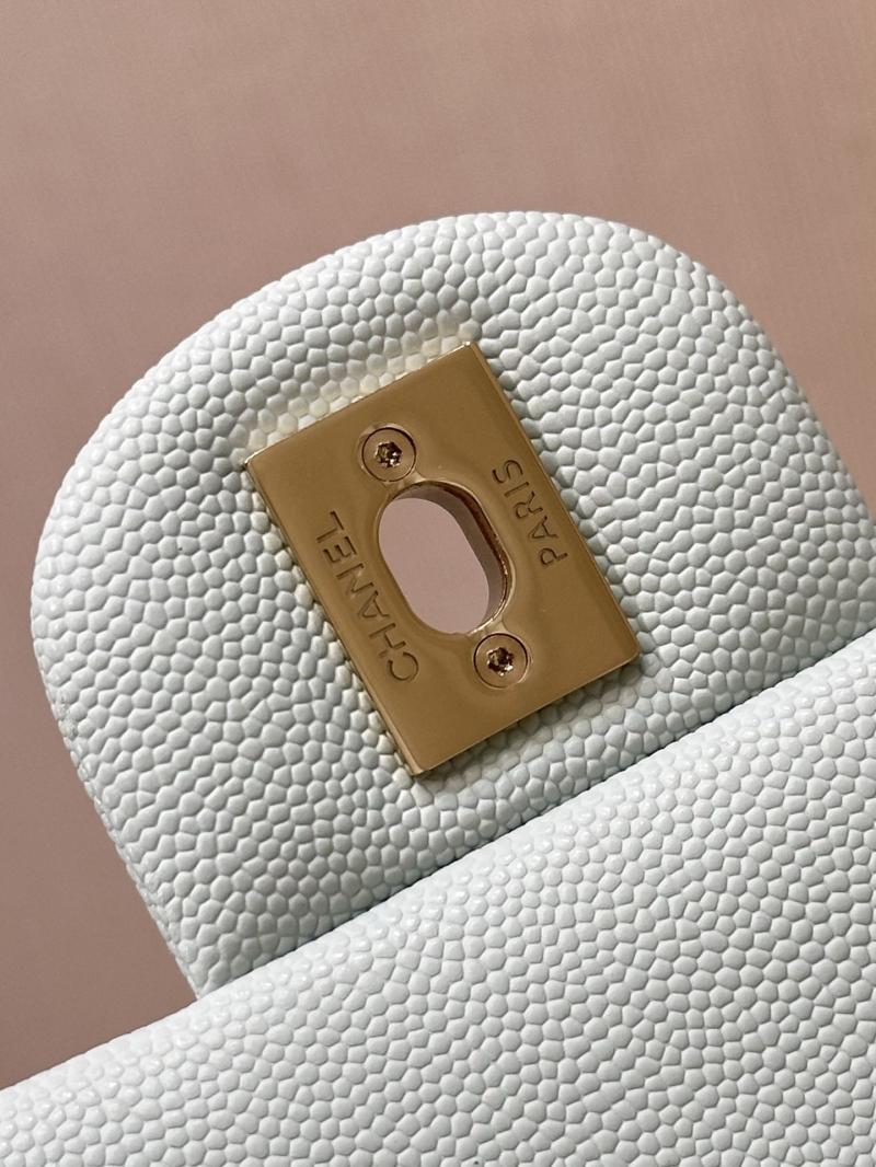 Medium Chanel Grained Calfskin Flap Bag Light Blue A01112