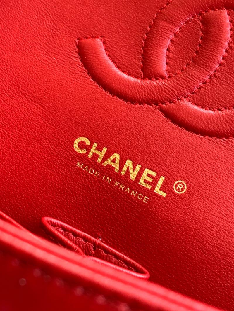 Medium Chanel Tweed Flap Bag Red A01112