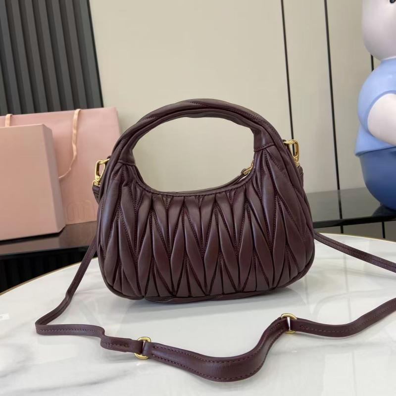 Miu Miu Wander Hobo Bag Burgundy 5BC125