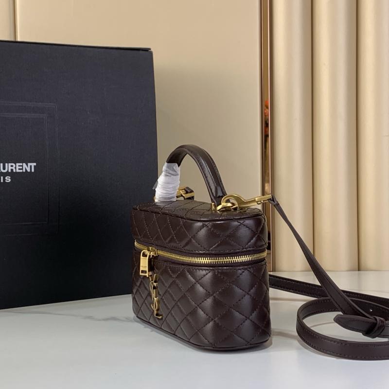 Saint Laurent Lambskin Gaby Vanity Bag Coffee 766731