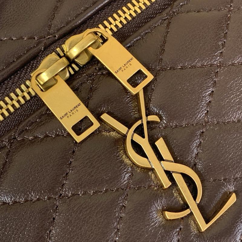 Saint Laurent Lambskin Gaby Vanity Bag Coffee 766731