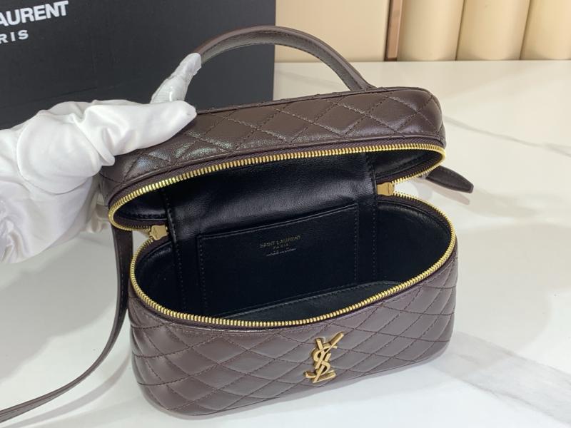 Saint Laurent Lambskin Gaby Vanity Bag Coffee 766731