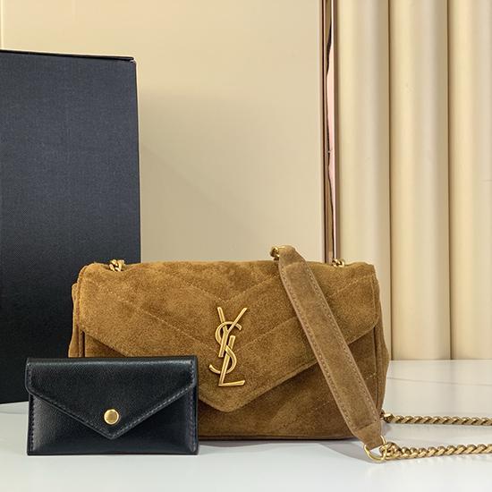 Saint Laurent Loulou Suede Mini Bag Brown 821749 Saint Laurent Loulou Suede Mini Bag Brown 821749