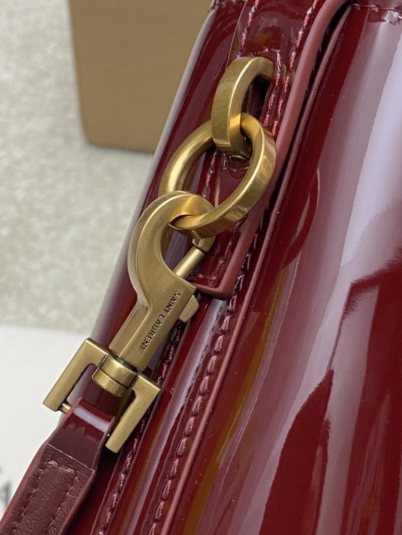 Saint Laurent mini LE 37 Patent Bucket Bag Burgundy 765870