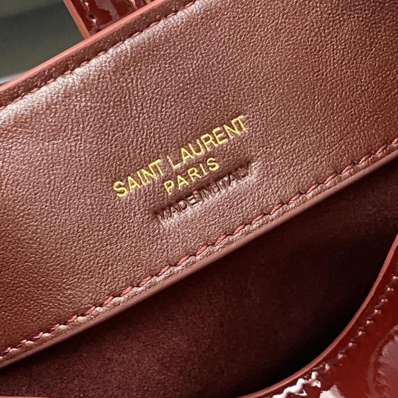 Saint Laurent mini LE 37 Patent Bucket Bag Burgundy 765870