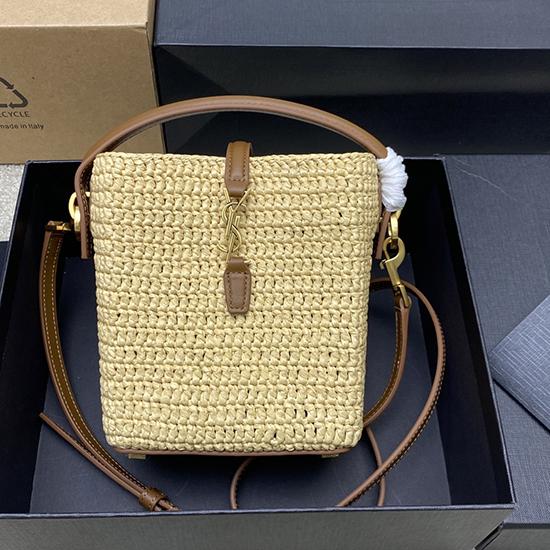 Saint Laurent mini LE 37 raffia Bucket Bag 765870 Saint Laurent mini LE 37 raffia Bucket Bag 765870