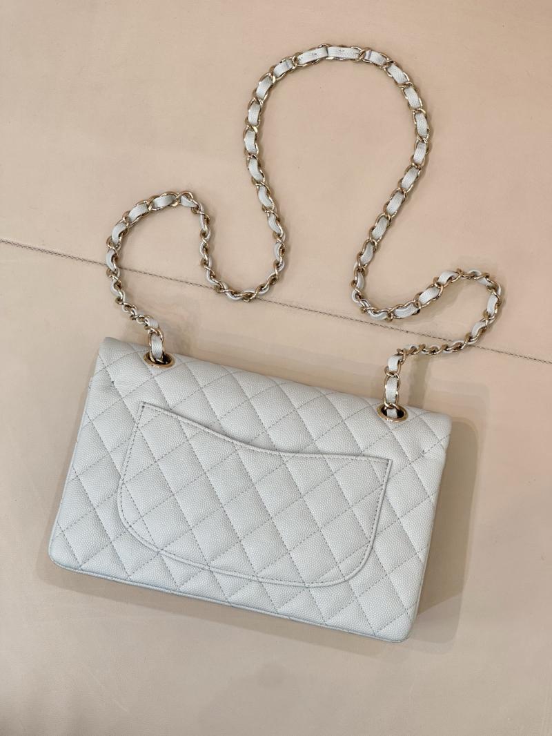 Small Chanel Grained Calfskin Flap Bag Light Blue A01117