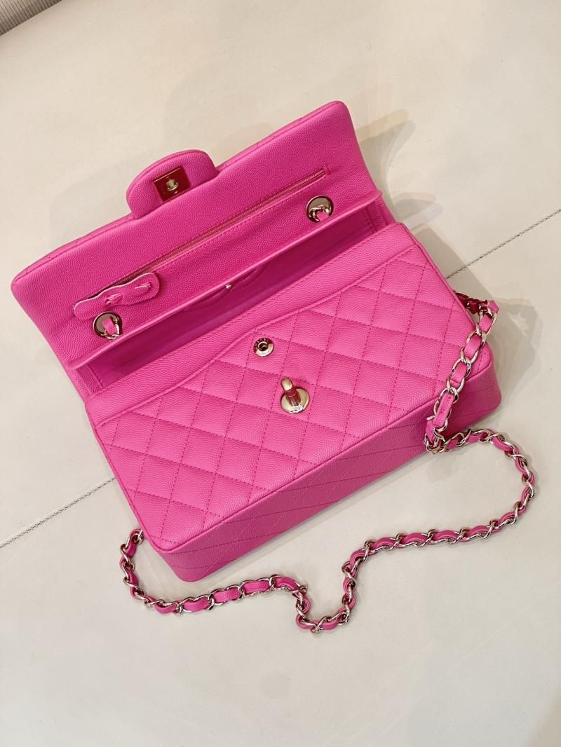 Small Chanel Grained Calfskin Flap Bag Rose A01117